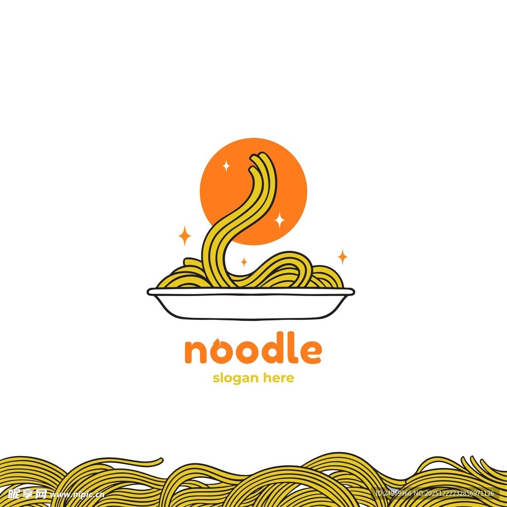创意面条标志设计