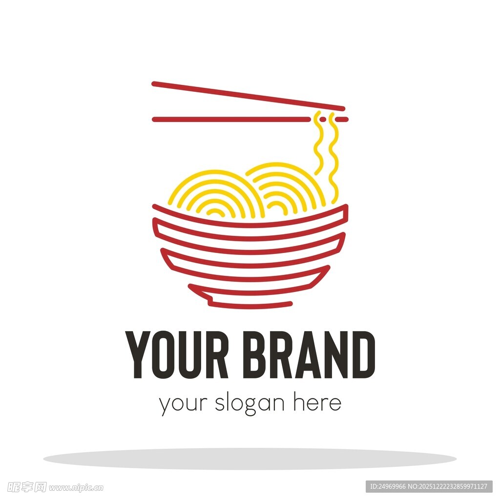 简约风中式面条品牌标志