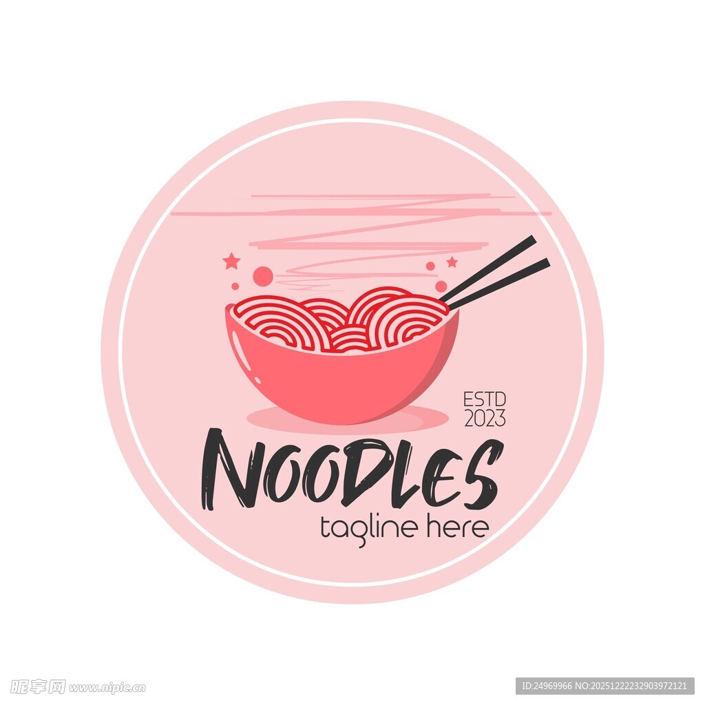 粉色圆形面条主题图标