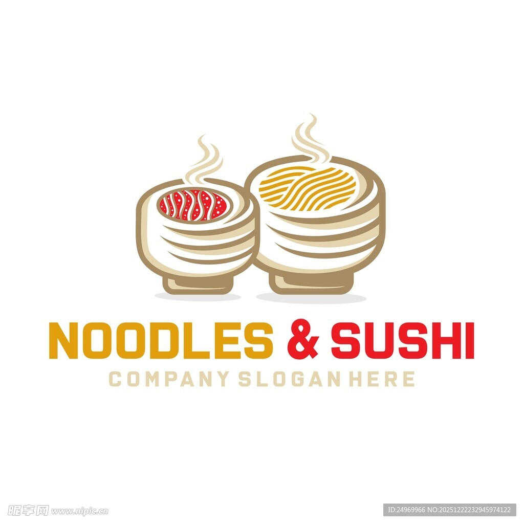 面条与寿司标志设计