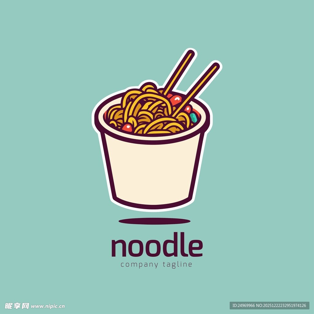 卡通杯装面条插画