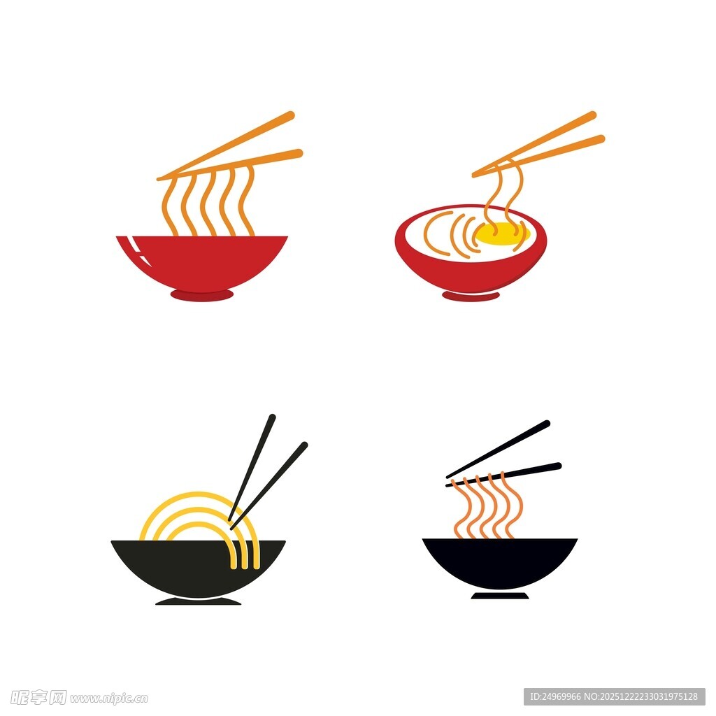 多样面食图标设计