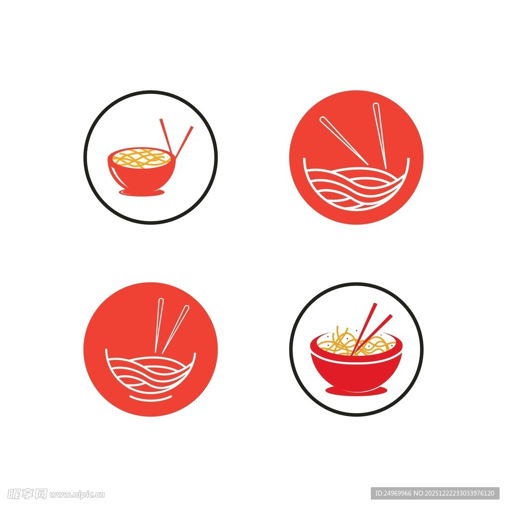 中式面食图标设计