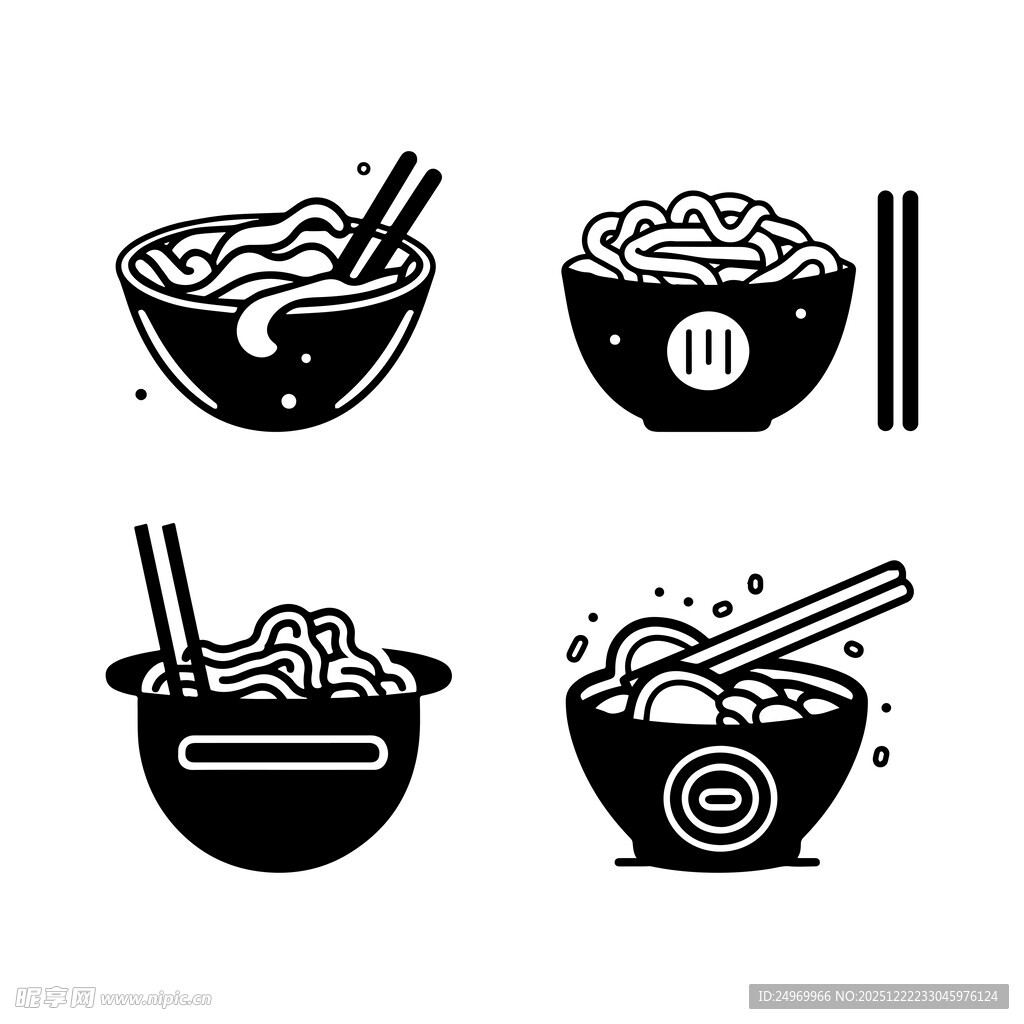 简约风面食图标集合