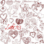 手绘爱心图案素材集合