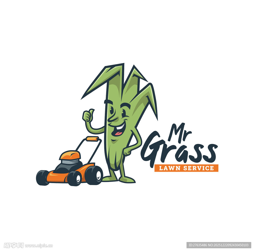 卡通形象与割草机