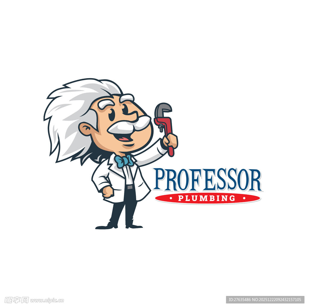 白发教授卡通形象