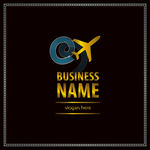 飞机邮件商务风格标志设计