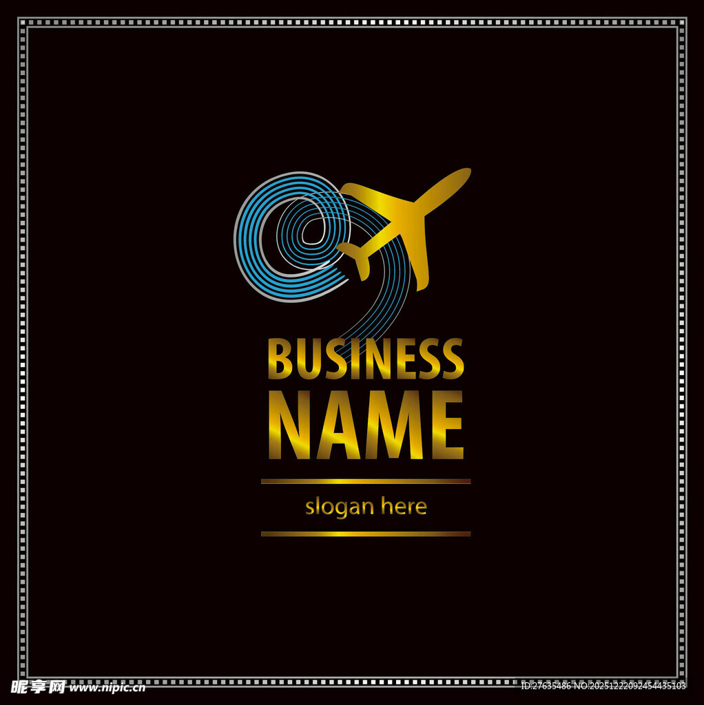 飞机邮件商务风格标志设计