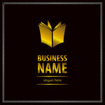 金色书本商务标志设计