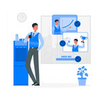 商务人士在进行工作汇报