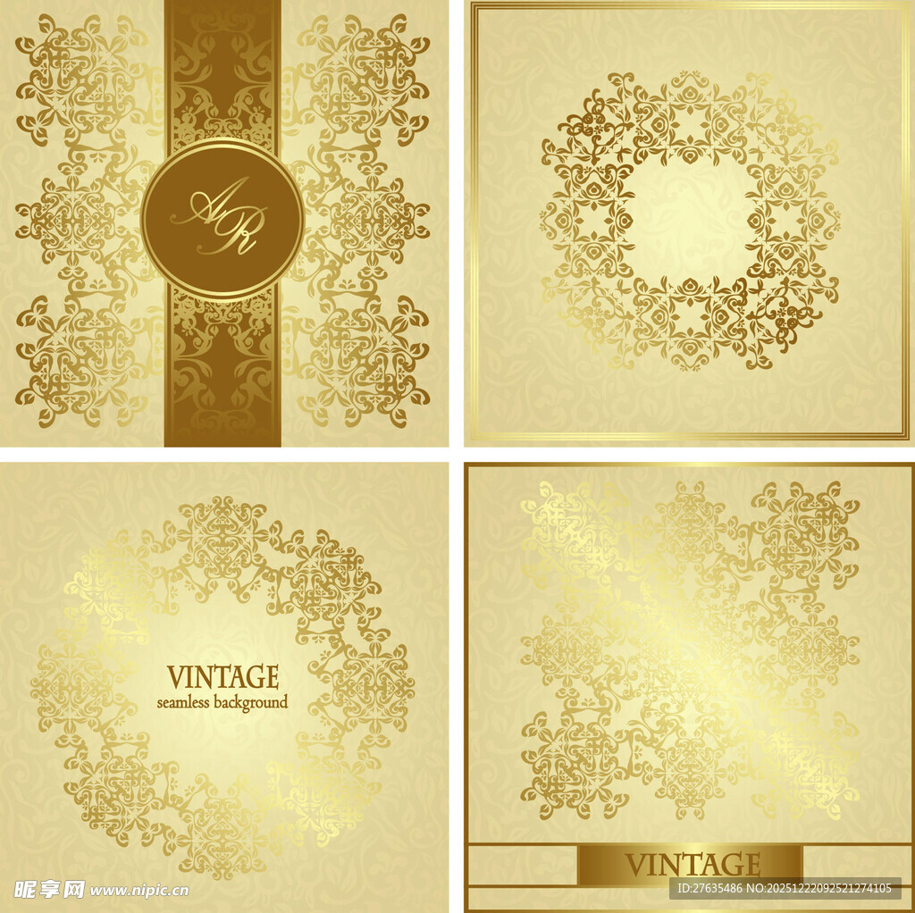 金色华丽装饰图案设计素材