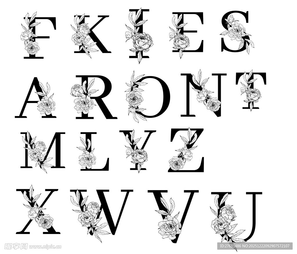 复古风格英文字母字体展示