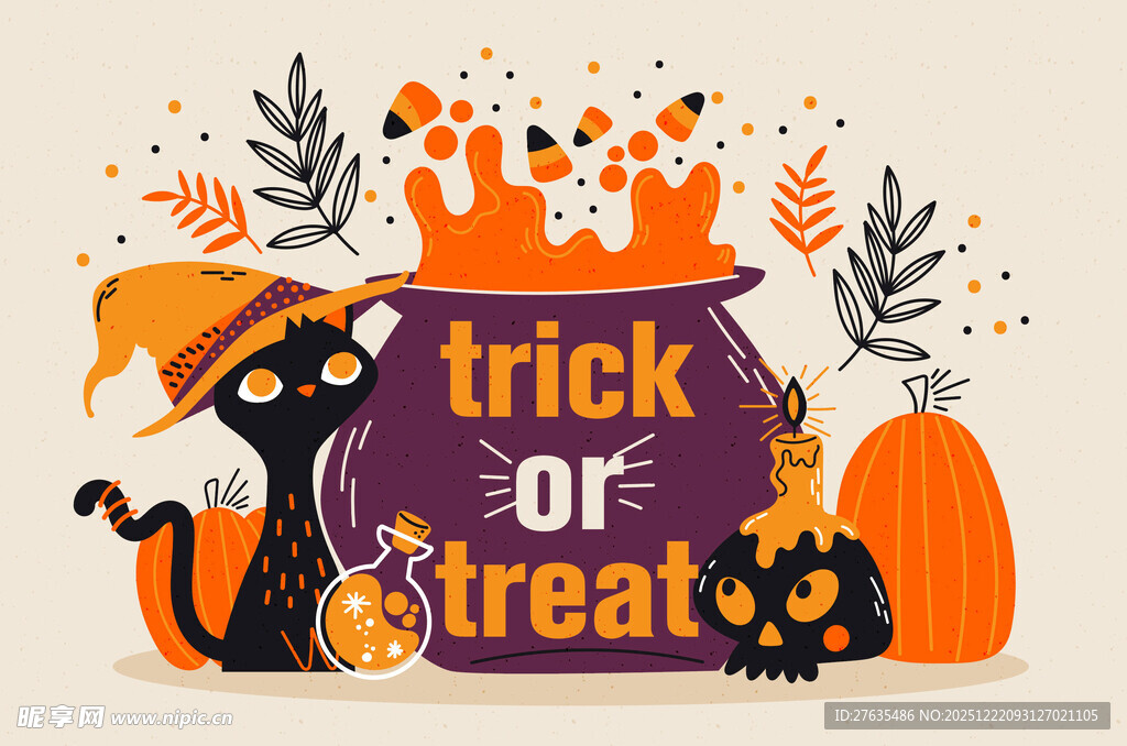 万圣节捣蛋主题插画