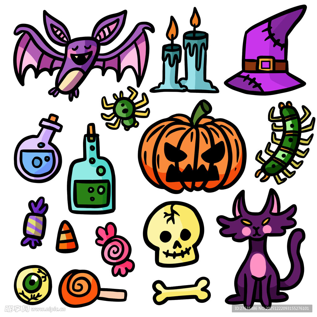 万圣节元素插画