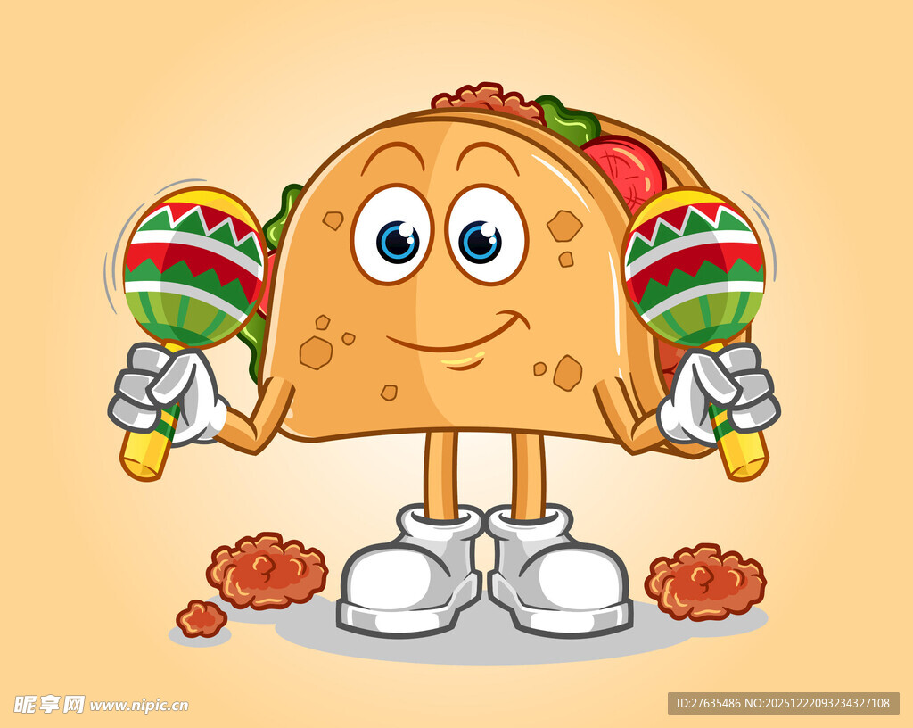 卡通玉米卷玩沙锤