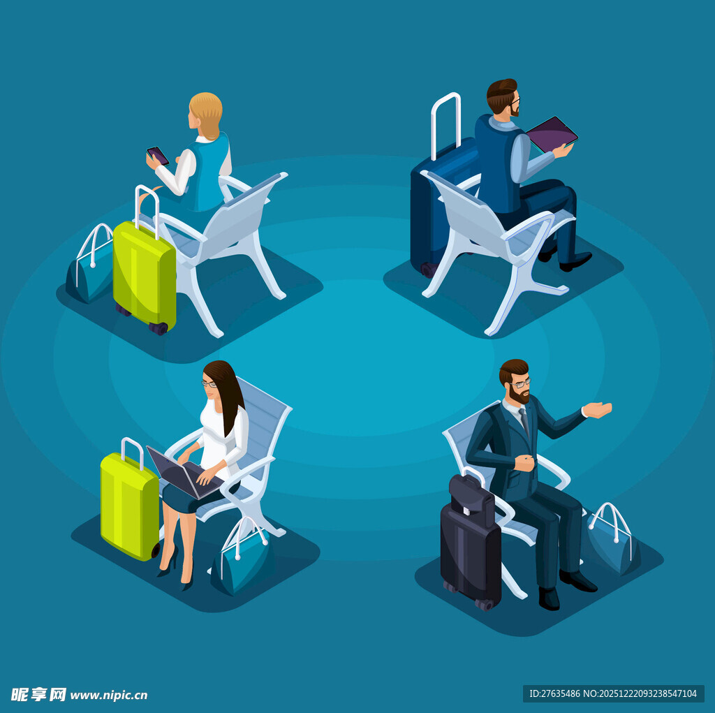 机场候机场景中的旅客活动