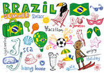 巴西风情元素插画