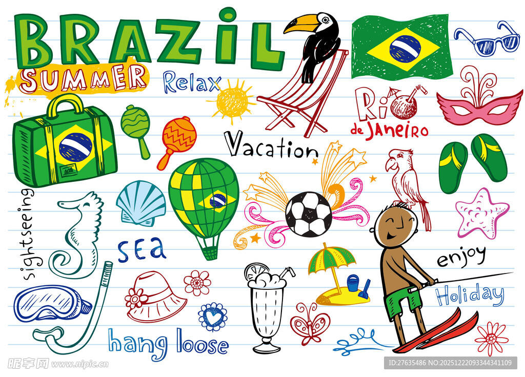 巴西风情元素插画