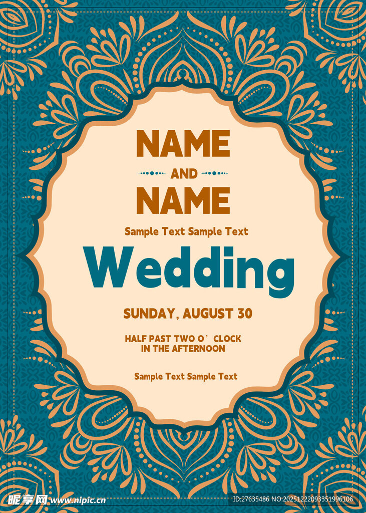 复古风婚礼请柬设计