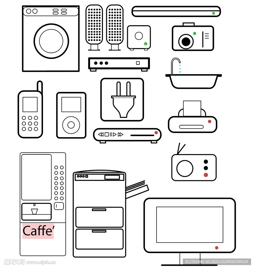 各类家用及电子设备图标