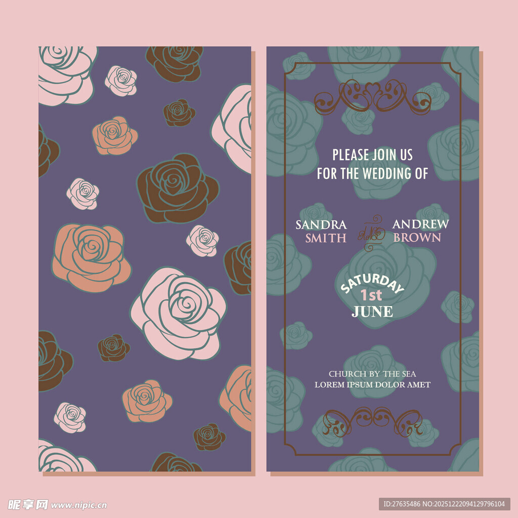 花卉主题精美名片设计