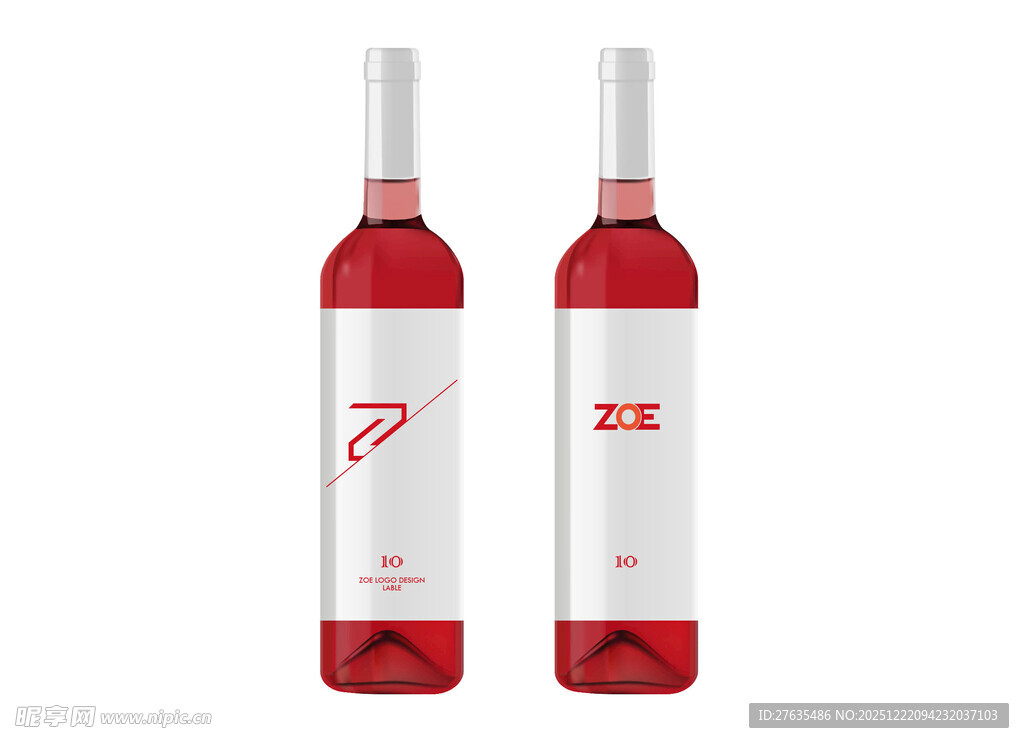 红色酒瓶设计展示