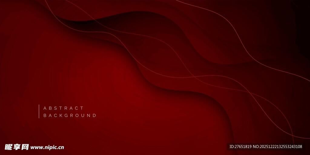 红色流动线条抽象背景图