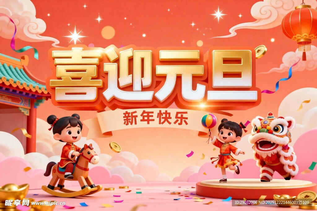 喜迎元旦新年场景图