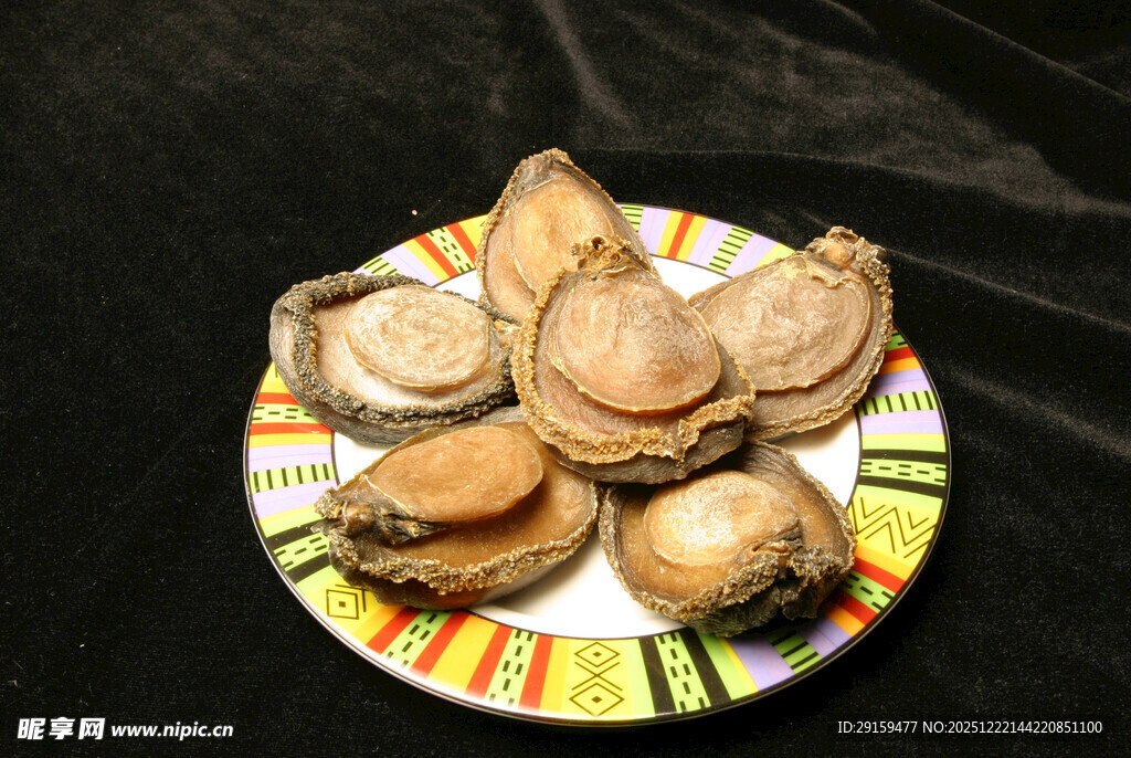 彩色盘上的新鲜牡蛎