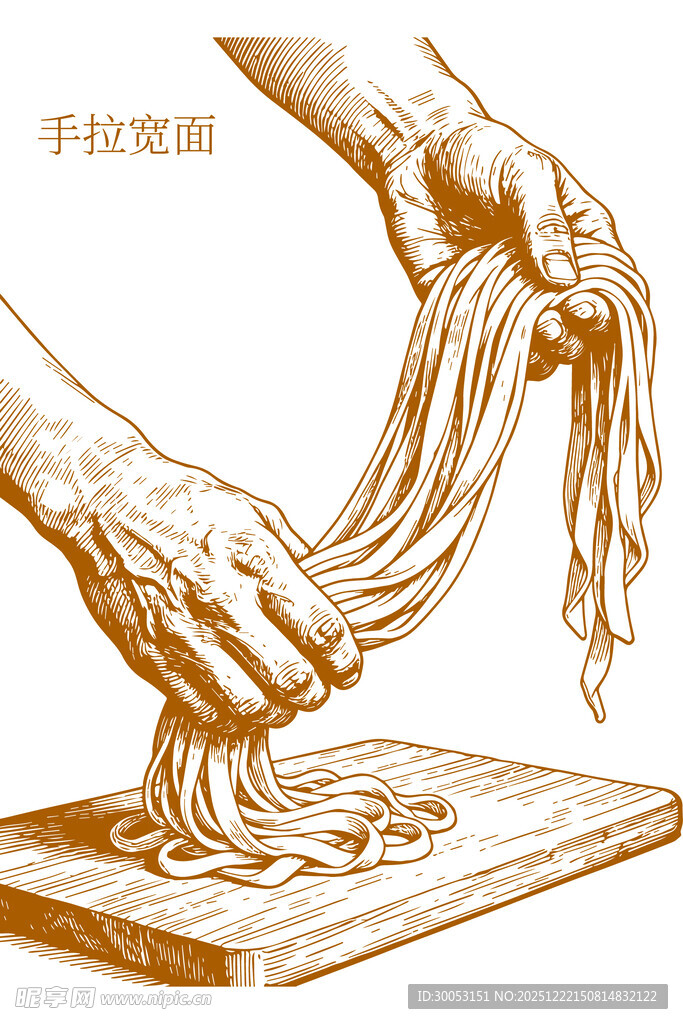 手工拉面制作场景