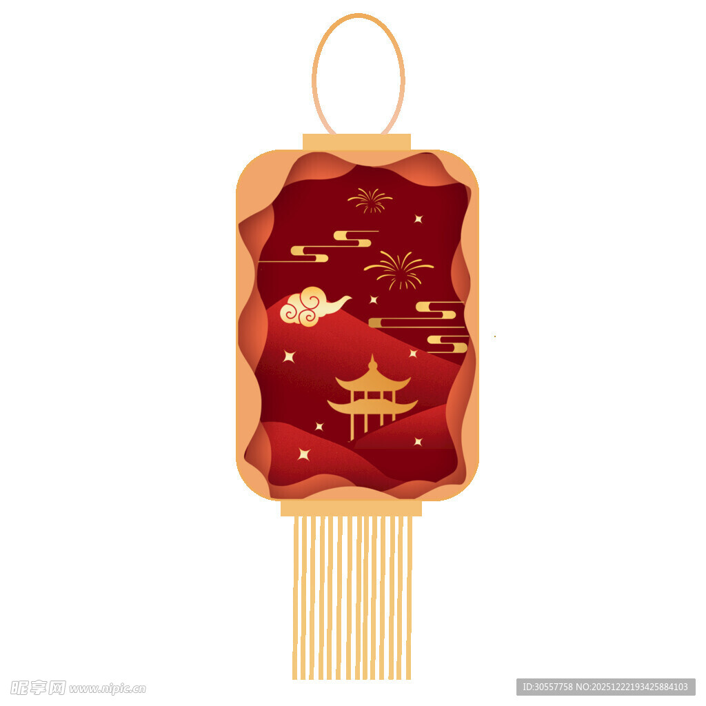 中式古风红色精致灯笼