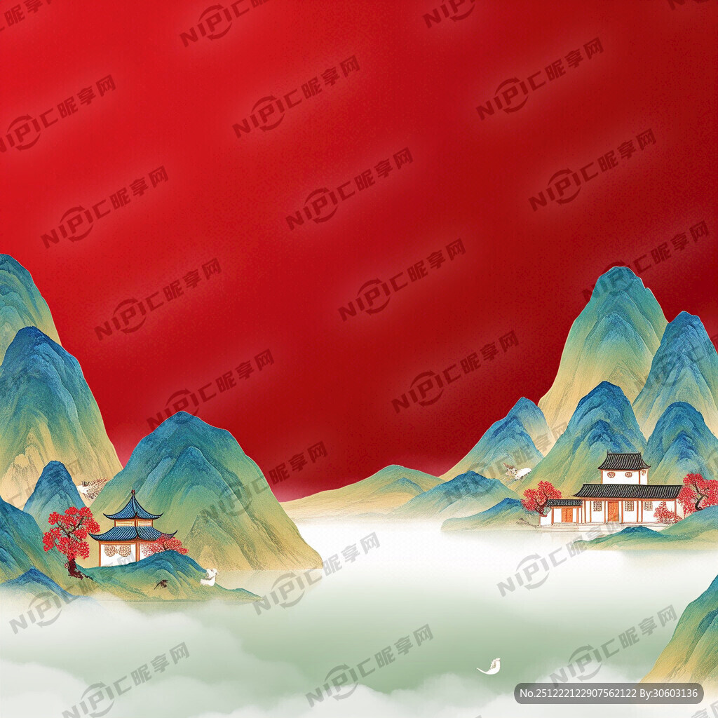 中国风背景海报 无字 无人物