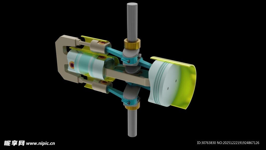 对置活塞发动机机构