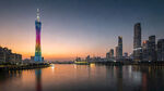 广州城市天际线美丽夜景