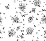 黑白蝴蝶花卉图案背景