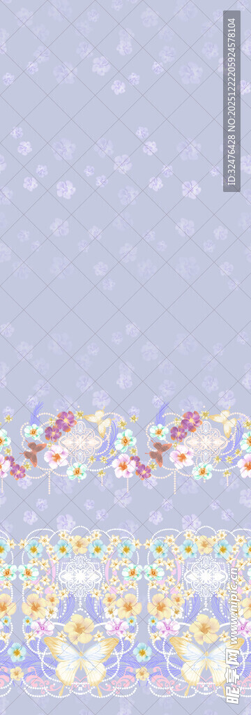 梦幻花卉边框图案