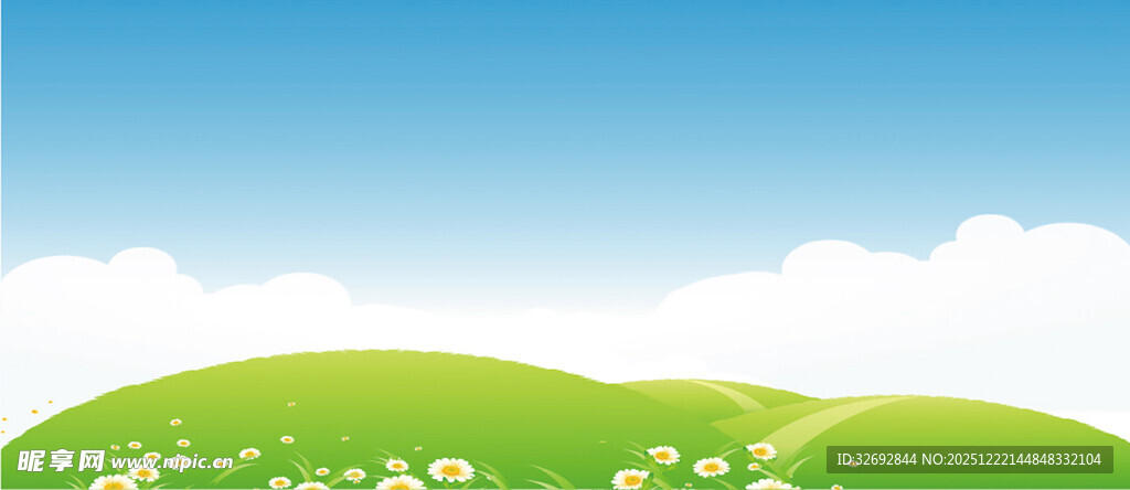 蓝天草地插图
