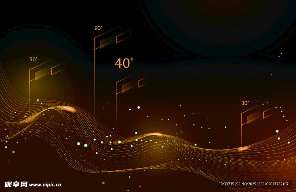 金色梦幻曲线背景