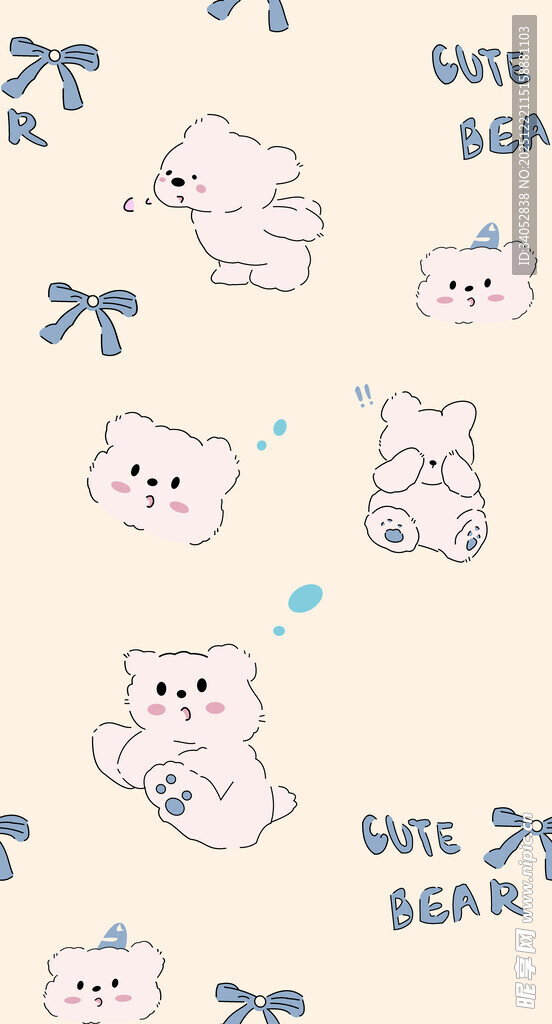 可爱小熊图案背景