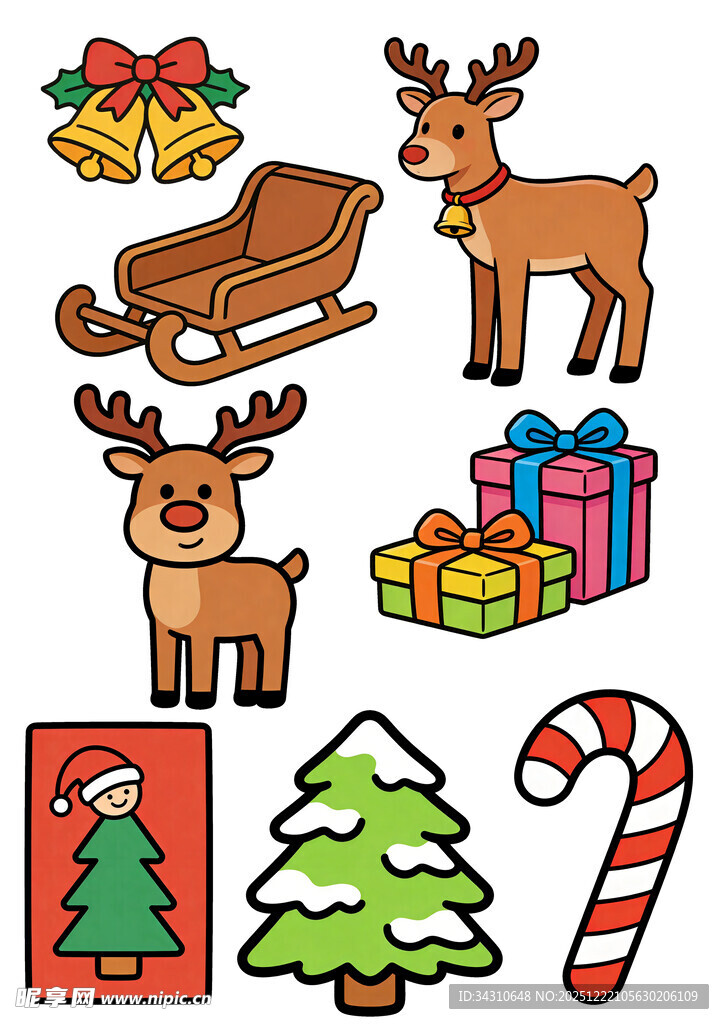 圣诞元素插画