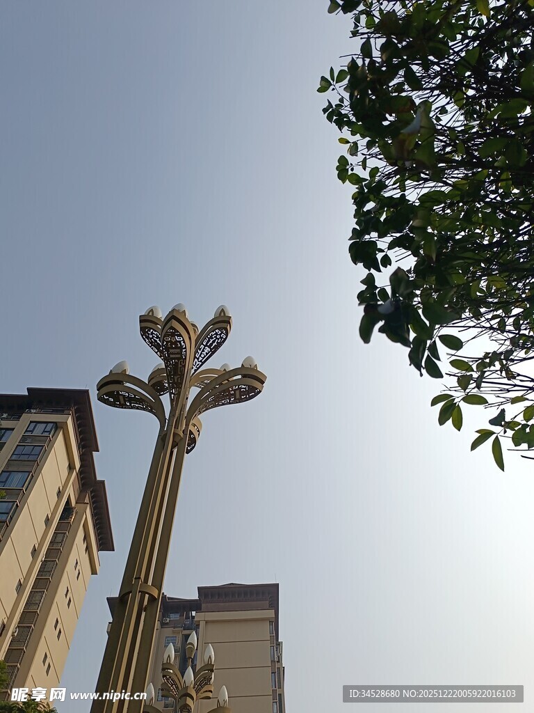 城市中的独特造型路灯