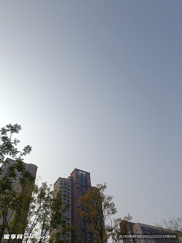 阳光下的城市建筑景观