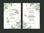 清新绿植婚礼邀请函设计
