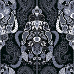 黑白神秘花纹图案设计