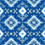 蓝白几何图案民族风纹理