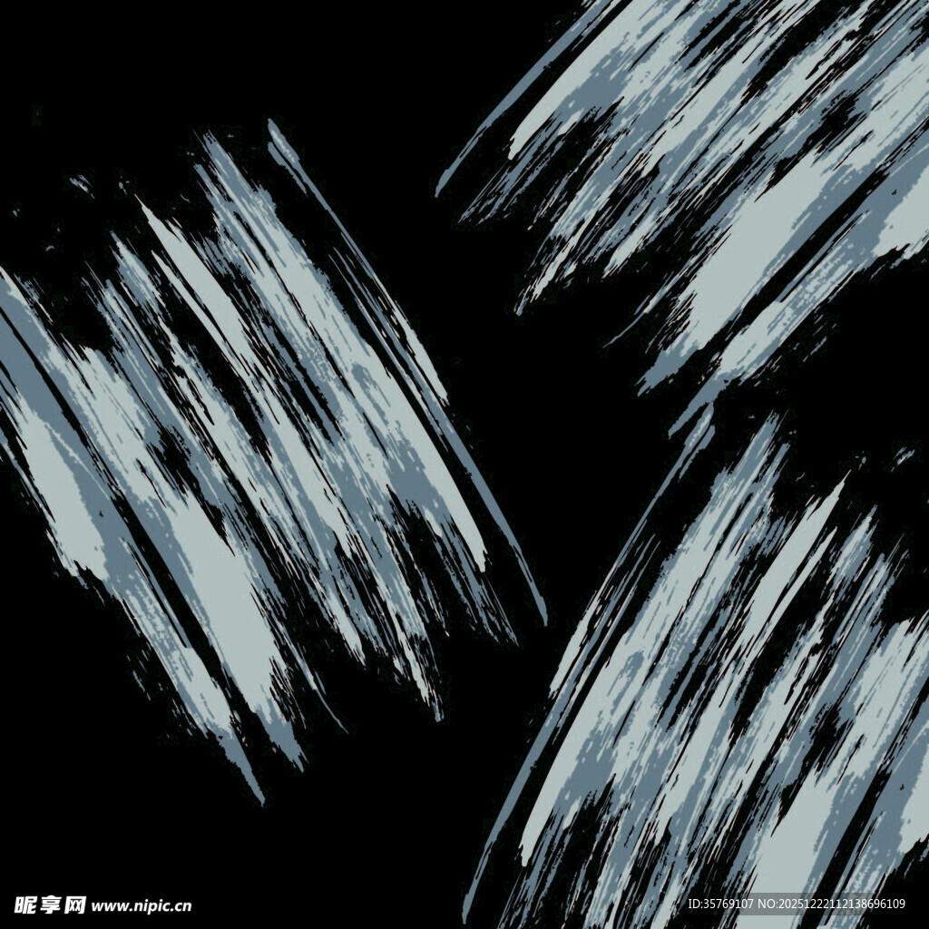 黑白笔触抽象纹理图案