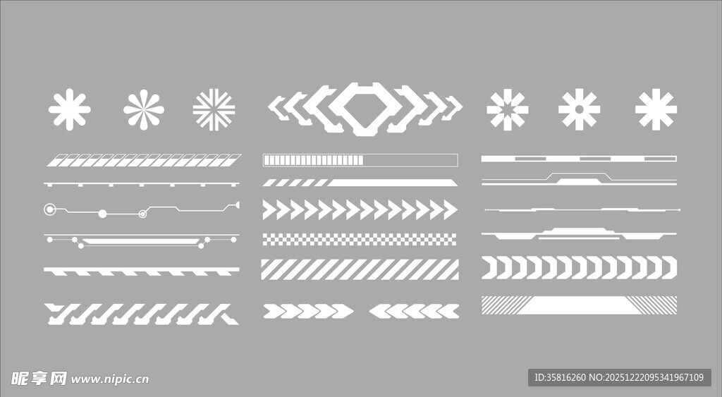 简约白色装饰线条图案集