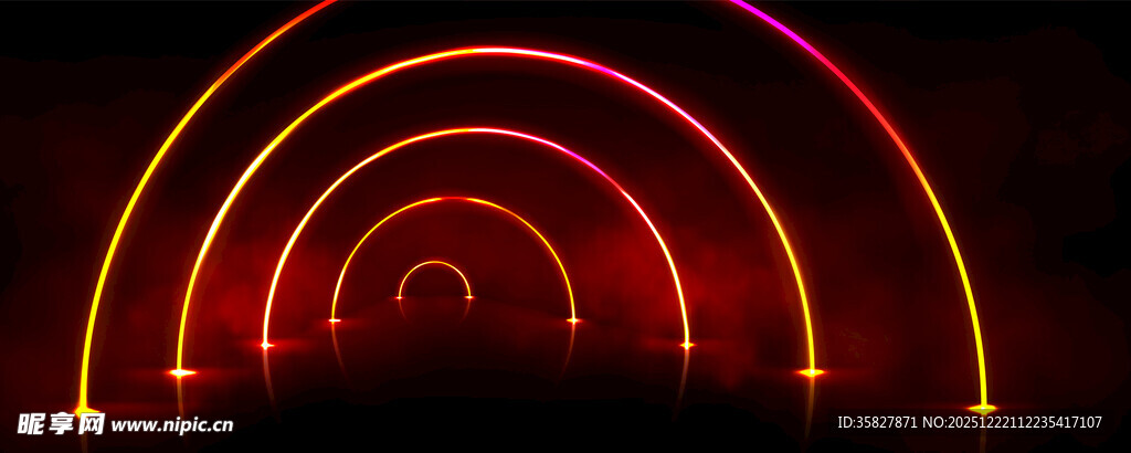 霓虹拱形灯光效果
