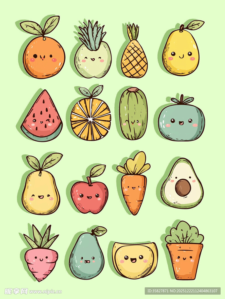 卡通蔬菜水果